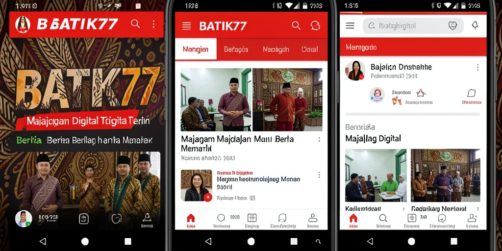 Tampilan antarmuka menarik dari BATIK77 untuk Majalah Digital.