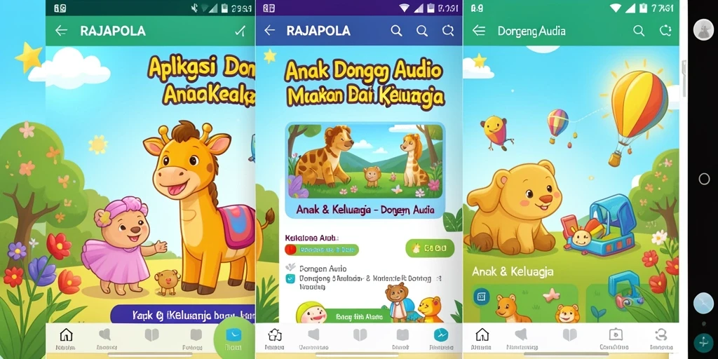 Antarmuka RAJAPOLA yang ramah anak saat mendengarkan dongeng.
