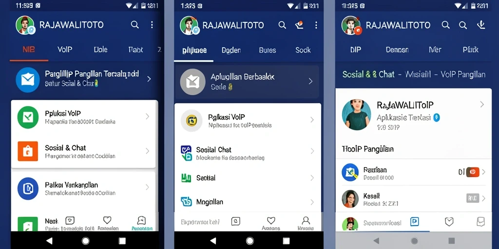 Antarmuka sederhana dan intuitif dari aplikasi RAJAWALITOTO untuk VoIP Panggilan.