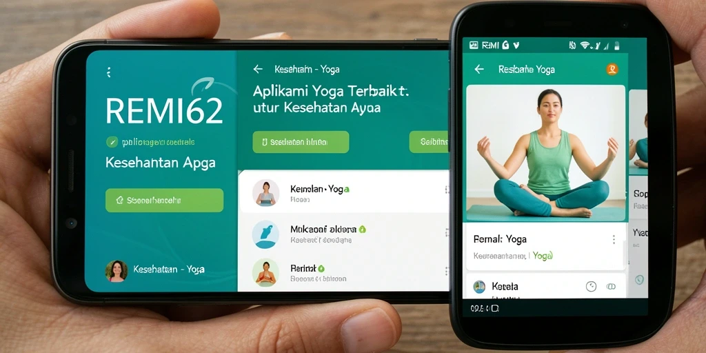 Screenshot antarmuka aplikasi REMI62 menunjukkan fungsi yoga yang interaktif.